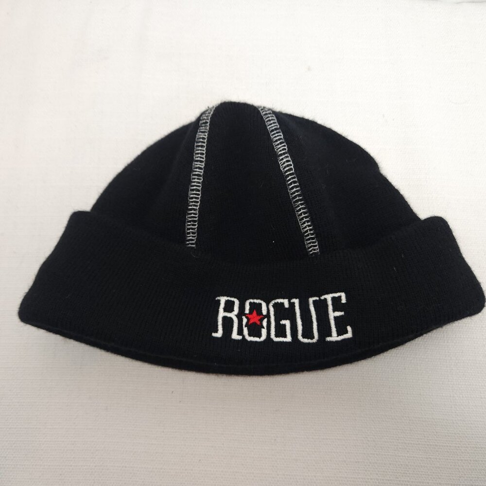 🖤 Rogue Ales Mens Black Knit Acrylic Beanie OS